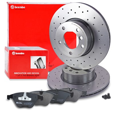 Brembo Bremsscheiben +Bremsbeläge vorne für BMW von BREMBO