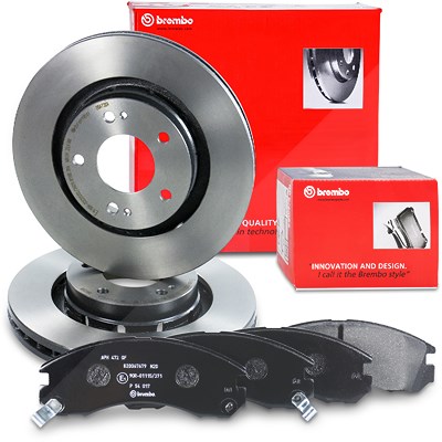 Brembo Bremsscheiben +Bremsbeläge vorne für Citroën, Mitsubishi, Peugeot von BREMBO