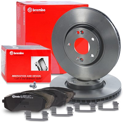 Brembo Bremsscheiben +Bremsbeläge vorne für Hyundai, Kia von BREMBO