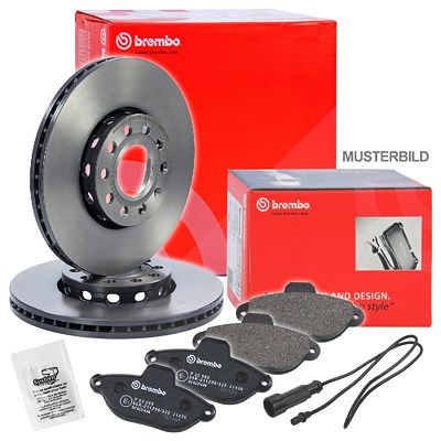 Brembo Bremsscheiben Coated+Beläge Vorne Belüftet für Alfa Romeo, Fiat von BREMBO