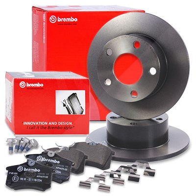 Brembo Bremsscheiben Coated+Bremsbeläge Hinten für Audi, Skoda, VW von BREMBO