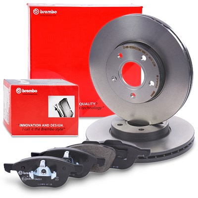 Brembo Bremsscheiben Coated+Bremsbeläge Vorne für Ford, Volvo von BREMBO