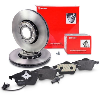 Brembo Bremsscheiben Coated+Bremsbeläge Vorne für Audi von BREMBO