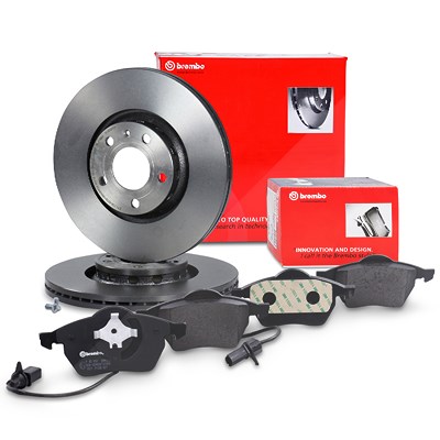 Brembo Bremsscheiben Coated+Bremsbeläge Vorne für Audi von BREMBO