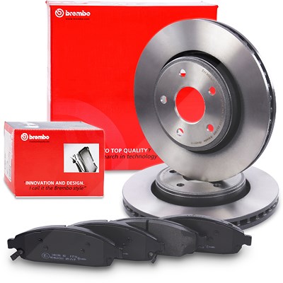 Brembo Bremsscheiben Coated+Bremsbeläge Vorne für Jeep von BREMBO