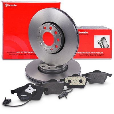 Brembo Bremsscheiben Coated+Bremsbeläge Vorne für VW von BREMBO