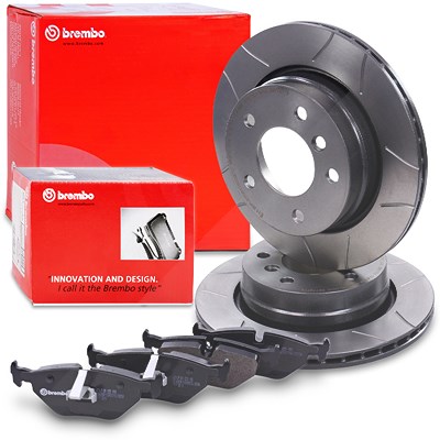 Brembo Bremsscheiben Sport Max+Bremsbeläge Hinten für BMW von BREMBO