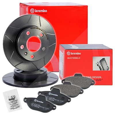 Brembo Bremsscheiben Sport Max+Bremsbeläge Hinten für Ford von BREMBO