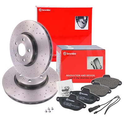 Brembo Bremsscheiben Xtra Line+Bremsbeläge Vorne für Audi von BREMBO