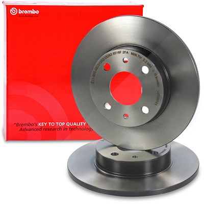 Brembo Bremsscheibe Coated Hinter-/Vorderachse Voll [Hersteller-Nr. 08.5085.11] für Abarth, Alfa Romeo, Fiat, Ford, Lancia, Yugo von BREMBO