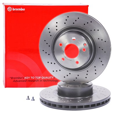 Brembo 1x Bremsscheibe Coated Disc Vorne Gelocht [Hersteller-Nr. 09.A353.11] für Mercedes-Benz von BREMBO