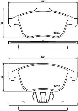 Brembo Bremsbeläge vorne (Satz) [Hersteller-Nr. P68047X] für Renault von BREMBO