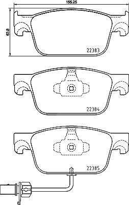 Brembo Bremsbeläge vorne (Satz) mit VWK [Hersteller-Nr. P85153] für Audi von BREMBO