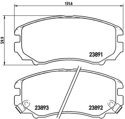 Brembo Bremsbelagsatz, Scheibenbremse [Hersteller-Nr. P30018X] für Hyundai, Kia von BREMBO