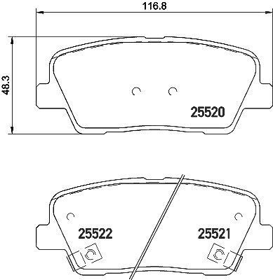 Brembo Bremsbelagsatz, Scheibenbremse [Hersteller-Nr. P30081] für Hyundai von BREMBO