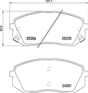 Brembo Bremsbelagsatz, Scheibenbremse [Hersteller-Nr. P30093] für Hyundai, Kia von BREMBO