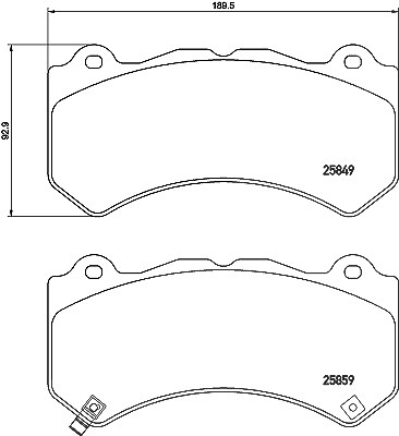 Brembo Bremsbelagsatz, Scheibenbremse [Hersteller-Nr. P37018] für Jeep, Cadillac, Dodge, Nissan von BREMBO