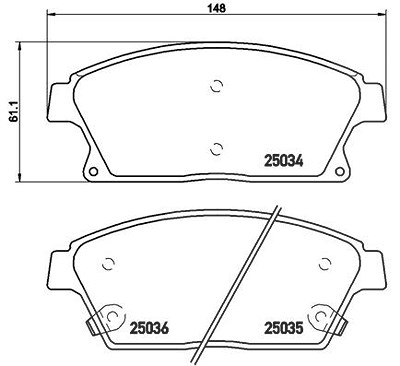 Brembo Bremsbelagsatz, Scheibenbremse [Hersteller-Nr. P59077X] für Cadillac, Chevrolet, Opel, Vauxhall von BREMBO