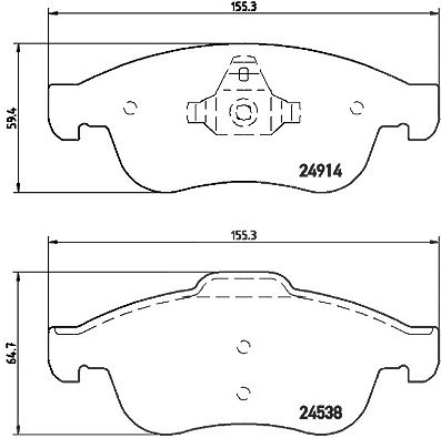 Brembo Bremsbelagsatz, Scheibenbremse [Hersteller-Nr. P68050X] für Dacia, Nissan, Renault von BREMBO