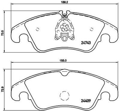 Brembo Bremsbelagsatz, Scheibenbremse [Hersteller-Nr. P85098X] für Audi von BREMBO