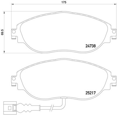 Brembo Bremsbelagsatz, Scheibenbremse [Hersteller-Nr. P85131X] für Seat, VW von BREMBO