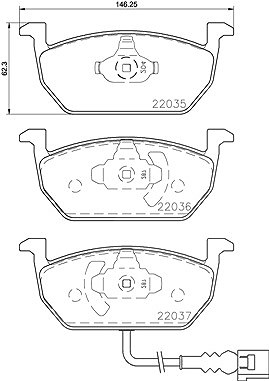 Brembo Bremsbelagsatz, Scheibenbremse [Hersteller-Nr. P85137X] für Audi, Seat, Skoda, VW von BREMBO