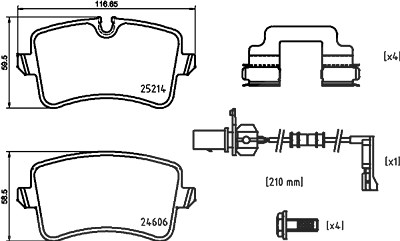 Brembo Bremsbelagsatz, Scheibenbremse [Hersteller-Nr. P85150X] für Porsche, Audi von BREMBO