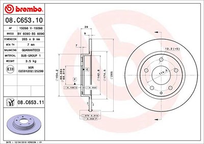 Brembo Bremsscheibe [Hersteller-Nr. 08.C653.11] für Mazda von BREMBO