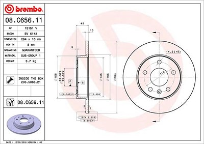 Brembo Bremsscheibe [Hersteller-Nr. 08.C656.11] für Opel von BREMBO