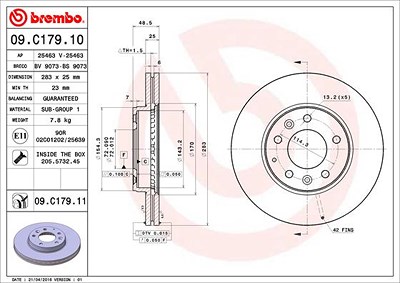 Brembo Bremsscheibe [Hersteller-Nr. 09.C179.11] für Mazda von BREMBO