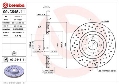 Brembo Bremsscheibe [Hersteller-Nr. 09.C645.11] für Abarth von BREMBO