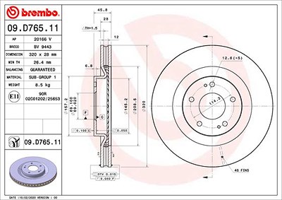 Brembo Bremsscheibe [Hersteller-Nr. 09.D765.11] für Mitsubishi von BREMBO