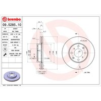 Bremsscheibe BREMBO 9528511 vorne, belüftet, 1 Stück von Brembo