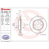 Bremsscheibe BREMBO 09A25810 vorne, belüftet, 1 Stück von Brembo