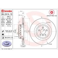 Bremsscheibe BREMBO 09C41413 hinten, belüftet, hochkarbonisiert, 1 Stück von Brembo