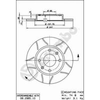 Bremsscheibe BREMBO Max 08.2985.75, geschlitzt, voll, 1 Stück von Brembo