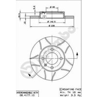 Bremsscheibe BREMBO Max 08.4177.75, vorne, geschlitzt, voll, 1 Stück von Brembo