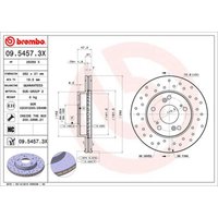 Bremsscheibe BREMBO XTRA LINE BREMBO 09.5457.3X, 1 Stück von Brembo