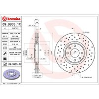 Bremsscheibe BREMBO XTRA LINE BREMBO 09.9935.1X, 1 Stück von Brembo