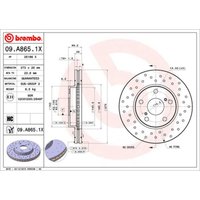 Bremsscheibe BREMBO XTRA LINE BREMBO 09.A865.1X, 1 Stück von Brembo