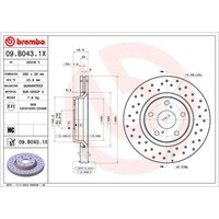 Bremsscheibe BREMBO XTRA LINE BREMBO 09.B043.1X, 1 Stück von Brembo