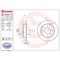 Bremsscheibe BREMBO 8544311 hinten, voll, 1 Stück von Brembo