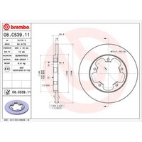 Bremsscheibe BREMBO 08C53911 hinten, voll, 1 Stück von Brembo