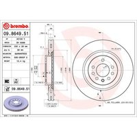 Bremsscheibe BREMBO 9864951 vorne, belüftet, hochkarbonisiert, 1 Stück von Brembo