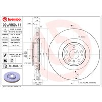 Bremsscheibe BREMBO 09A96011 vorne, belüftet, hochkarbonisiert, 1 Stück von Brembo