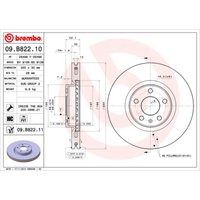 Bremsscheibe BREMBO 09B82211 vorne, belüftet, hochkarbonisiert, 1 Stück von Brembo