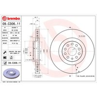 Bremsscheibe BREMBO 09C30611 vorne, belüftet, hochkarbonisiert, 1 Stück von Brembo