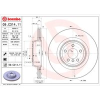 Bremsscheibe BREMBO 09C31411 hinten, belüftet, hochkarbonisiert, 1 Stück von Brembo