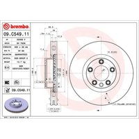 Bremsscheibe BREMBO 09C54911 vorne, belüftet, hochkarbonisiert, 1 Stück von Brembo