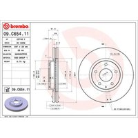 Bremsscheibe BREMBO 09C65411 vorne, belüftet, 1 Stück von Brembo